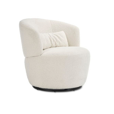 luxury lounge chair wool Chaise sillias White Boucle Accent chairs swivel Armchair modern sofa chair