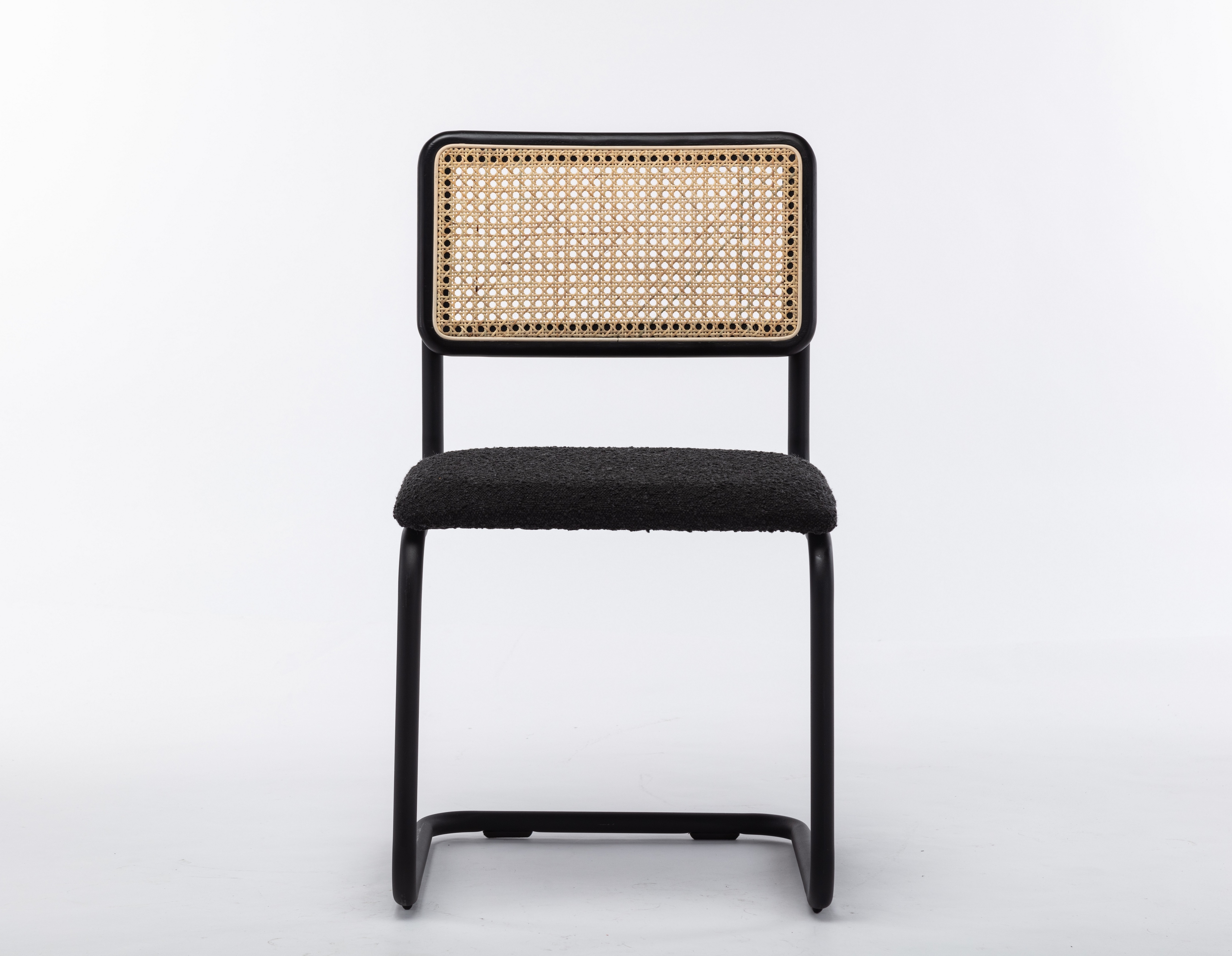 Modern Restaurant Hotel upholstered vintage rattan wood black seat cushion silver cesca cane arm chair nordic dining chair