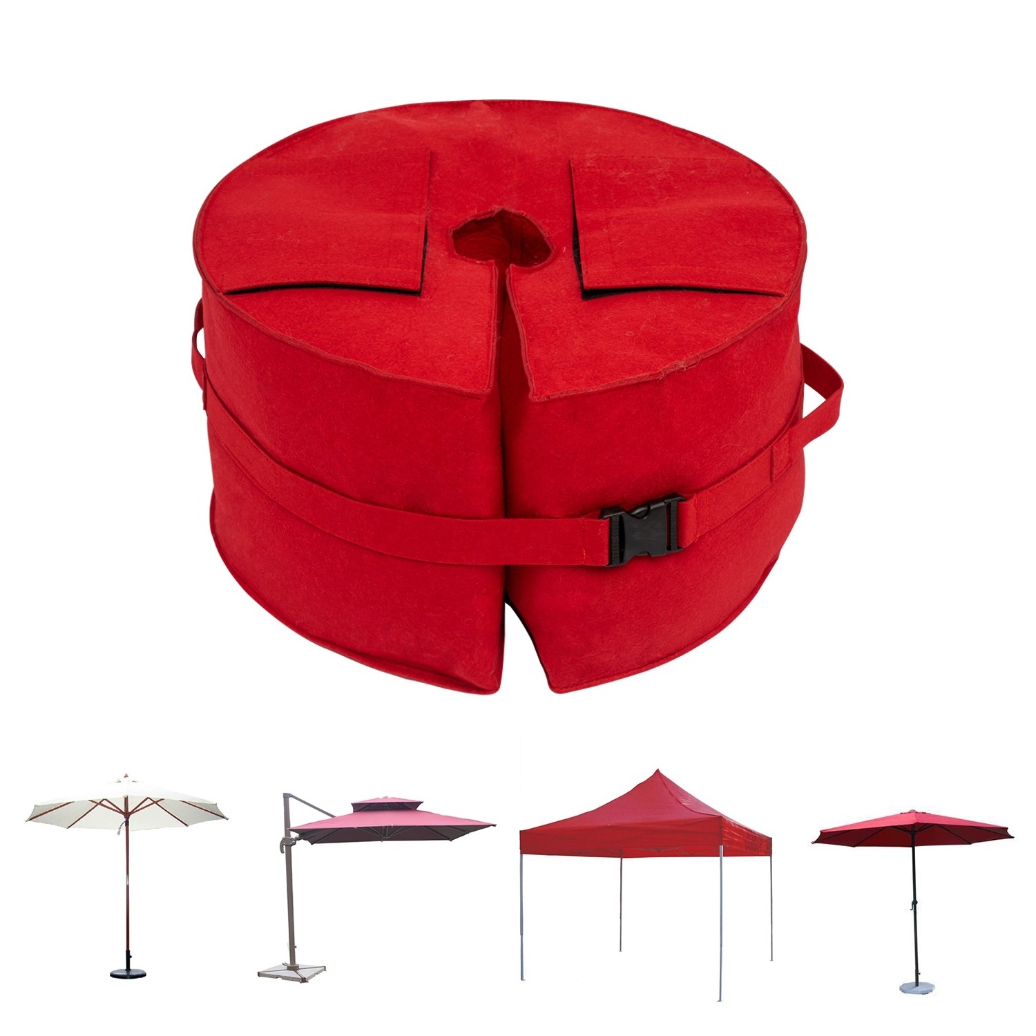 Parasol Base Weight Bag Umbrella Stand for Offset Cantilever Patio Umbrella 45.7x25cm