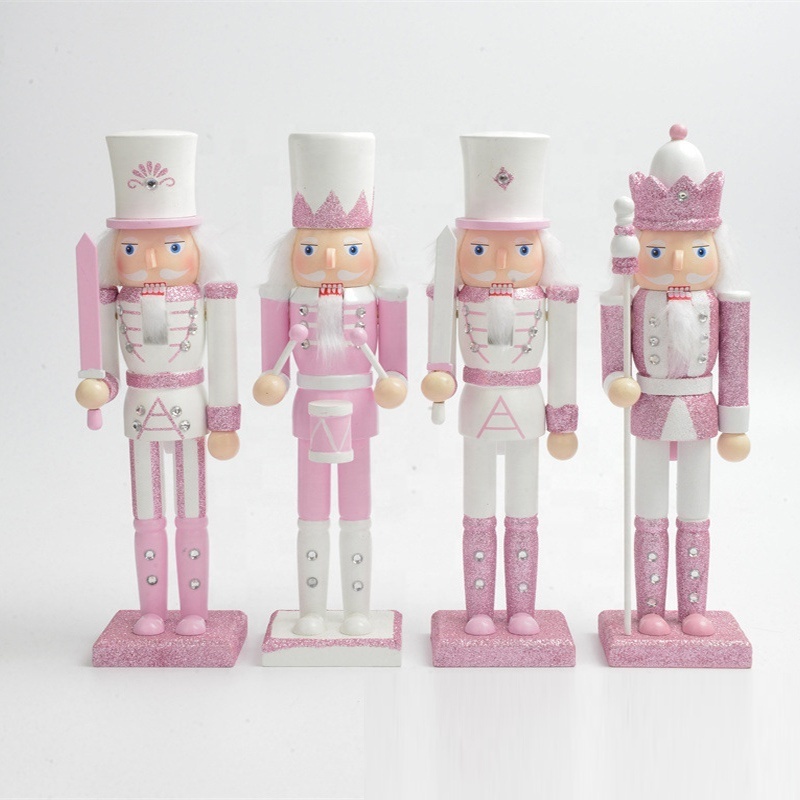 Pink Series 30CM Creative Nutcracker Puppet Soldier Craft Ornament Wood Crafts