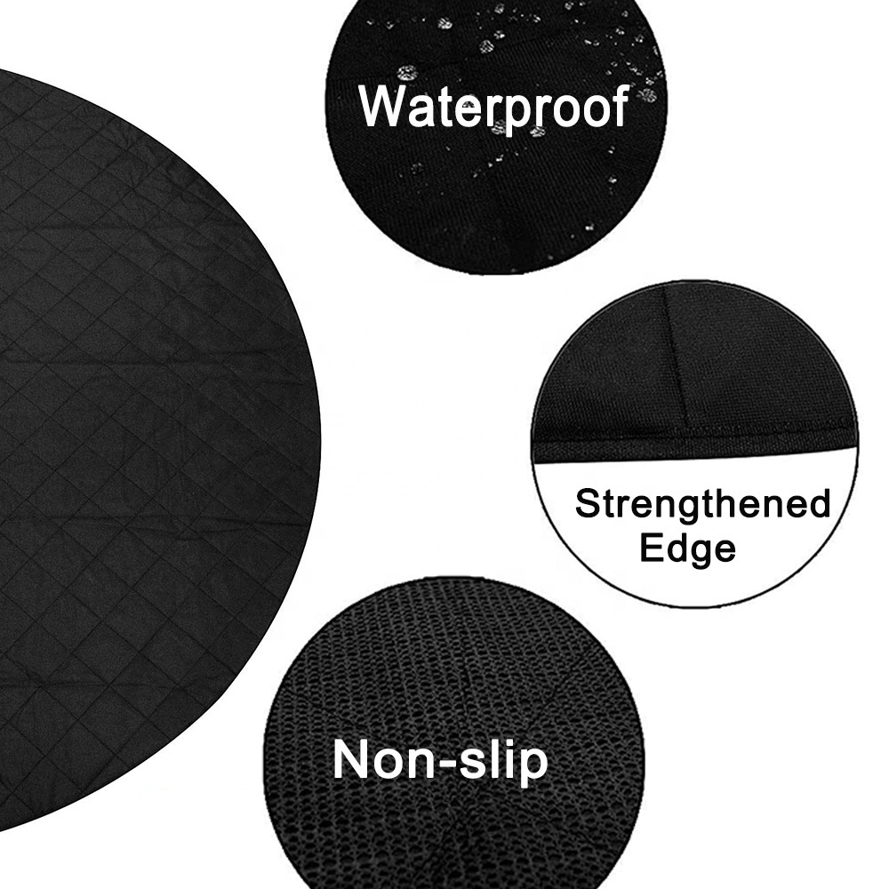 Pool Floor Protector for Hot Tub Spas and Swimming Pools, All-In-One Black Waterproof Inflatable Hot Tubs Mat