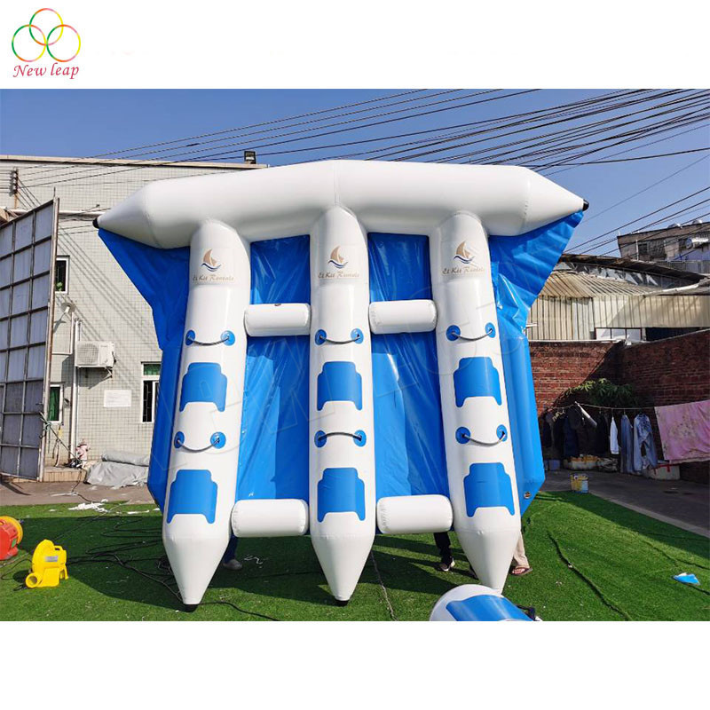 0.9mm PVC inflatable banana 6 people inflatable flyfish boat