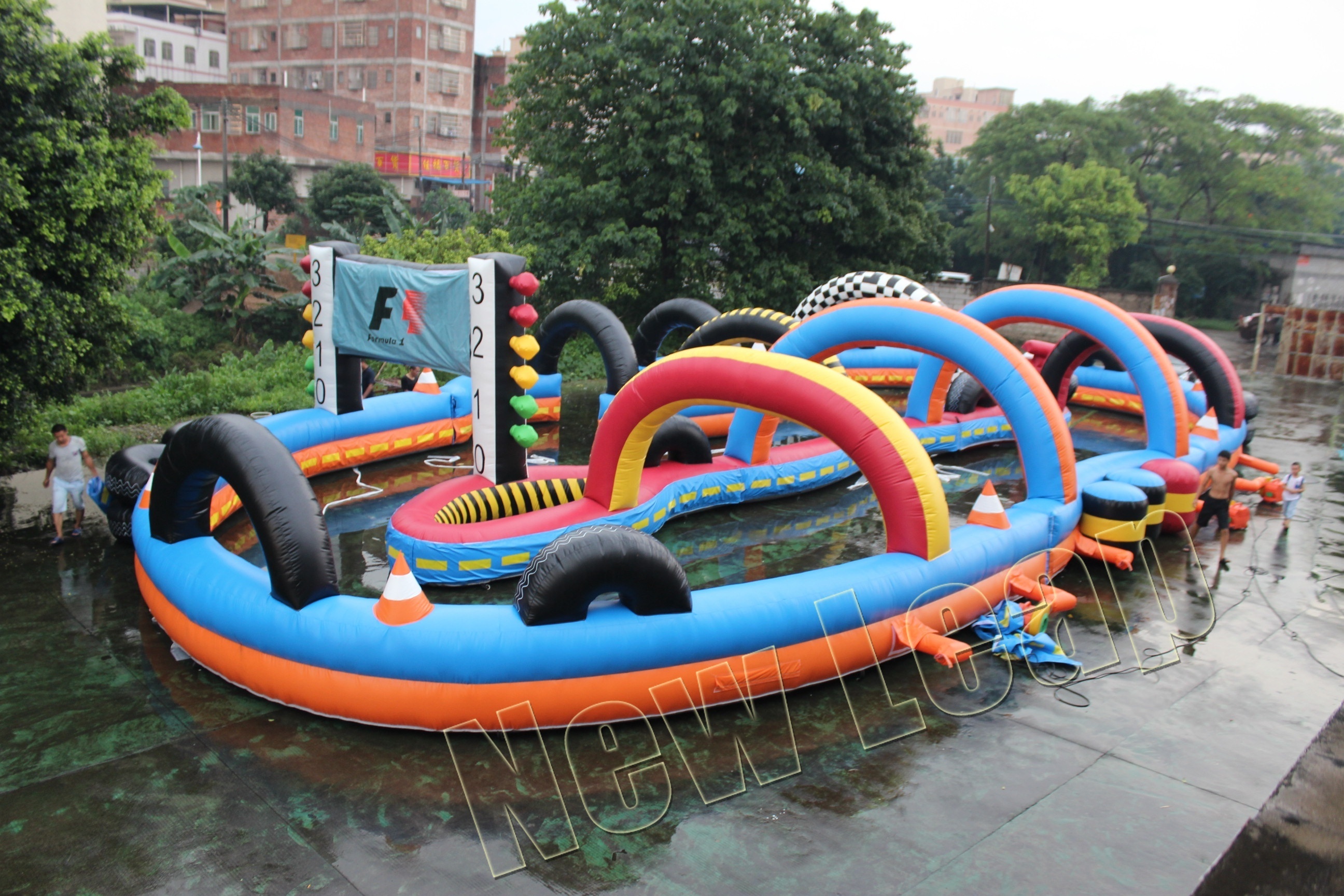 Outdoor inflatable race track for sale go karts race track sport game