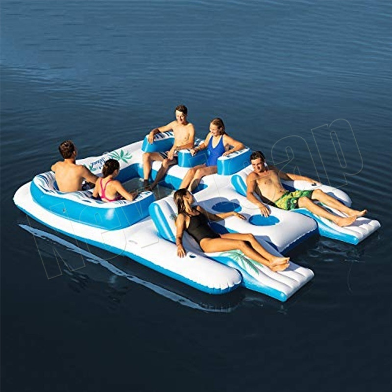 6 Person Inflatable Raft Pool Tropical Tahiti Ocean Floating Island