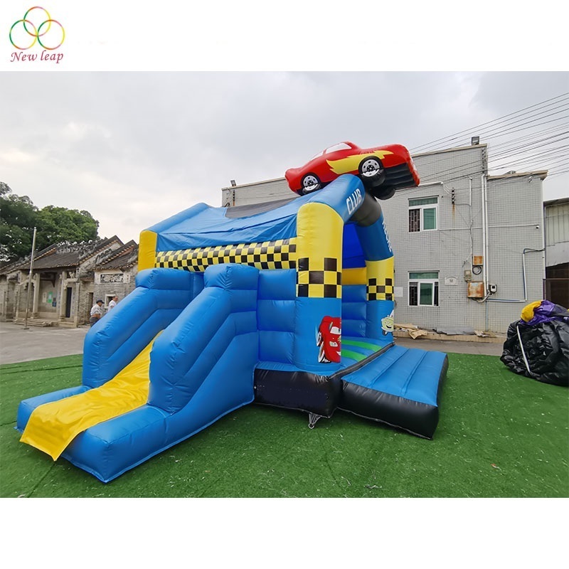 custom bouncy castle combo inflatable racing car bouncer with slide