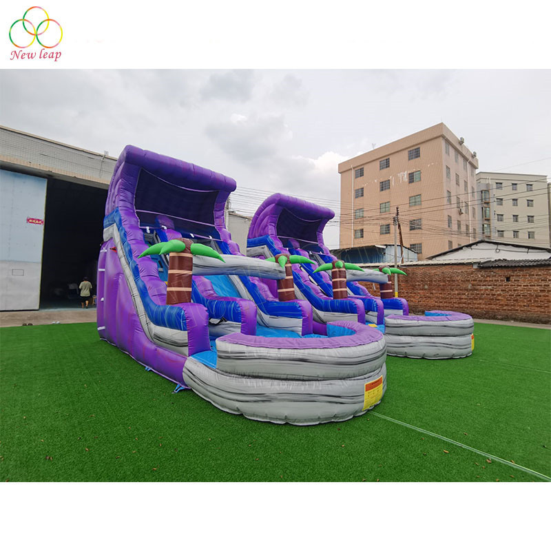 17 foot wet dry tropical plunge slide inflatable water slide