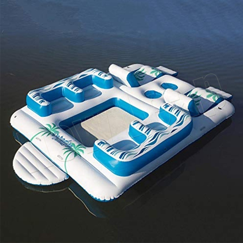 6 Person Inflatable Raft Pool Tropical Tahiti Ocean Floating Island