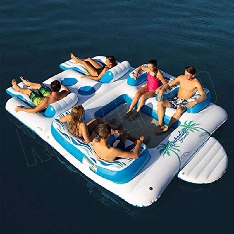 6 Person Inflatable Raft Pool Tropical Tahiti Ocean Floating Island