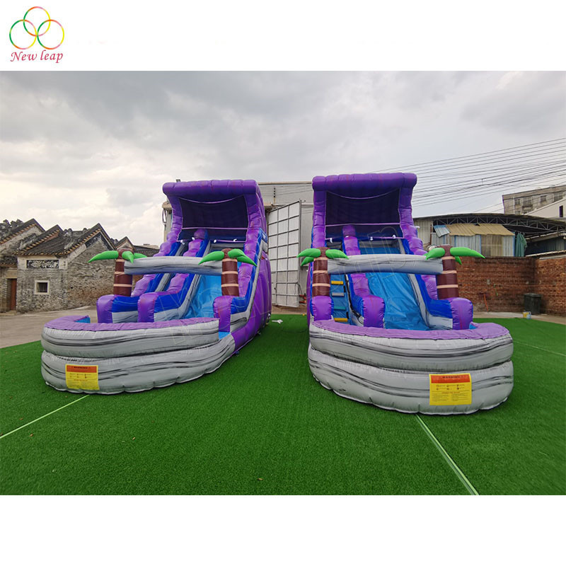 17 foot wet dry tropical plunge slide inflatable water slide