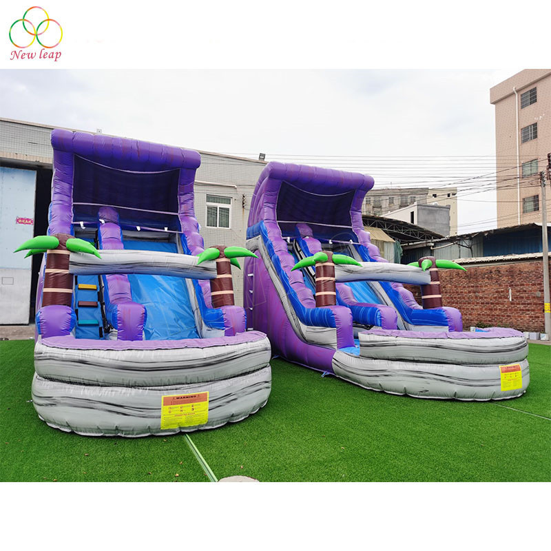 17 foot wet dry tropical plunge slide inflatable water slide