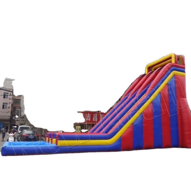 Giant commercial inflatable double lane water slide with pool for adults