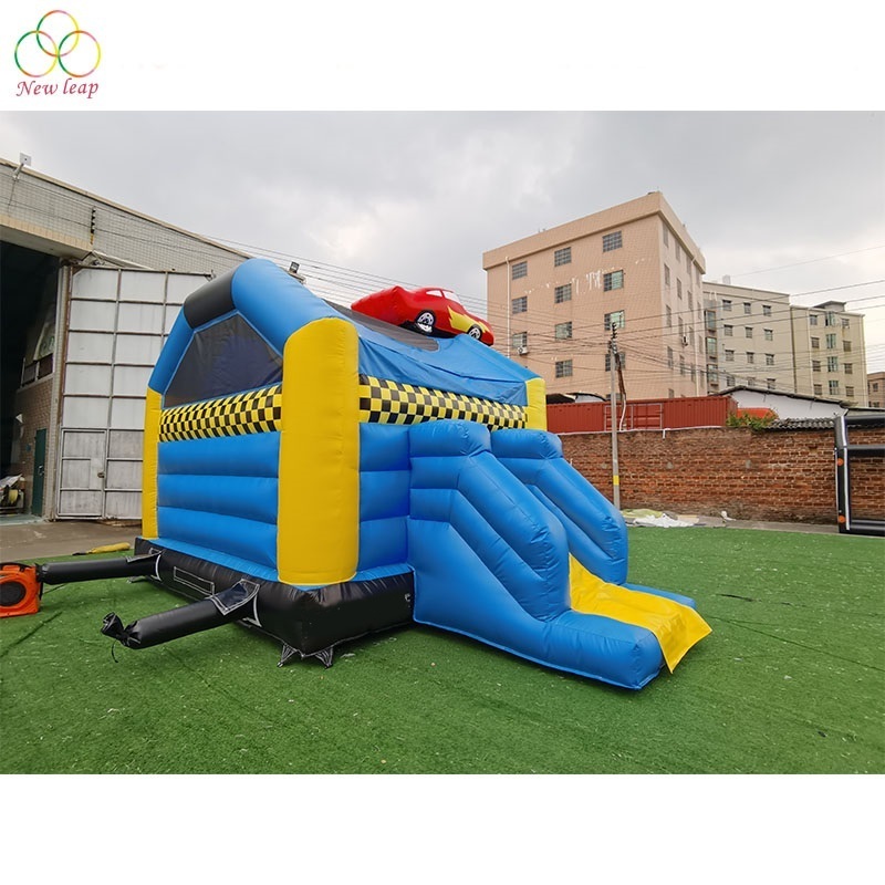 custom bouncy castle combo inflatable racing car bouncer with slide