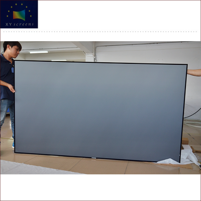 xy screen factory price 135" 16:9 PET Grid fixed frame ALR projection screen for UST laser projector