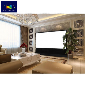 Floor Rising 150" Inch Rolling Down & Pulling Up Remote Control Motorized Projection 4K Cinema Screen For Luxury Home Theater