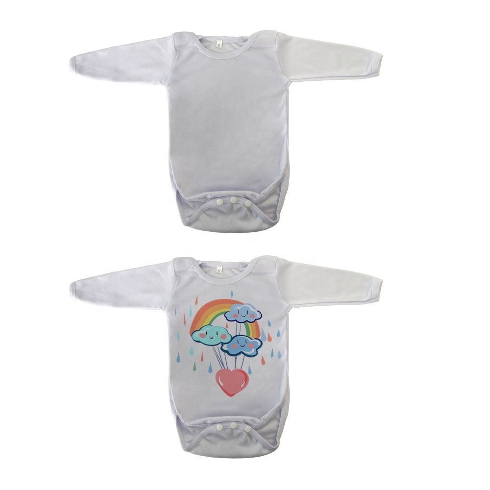 Subbank Unisex Baby Wear Wholesalers Custom Print Long Sleeves White Polyester Sublimation For Baby Onesie