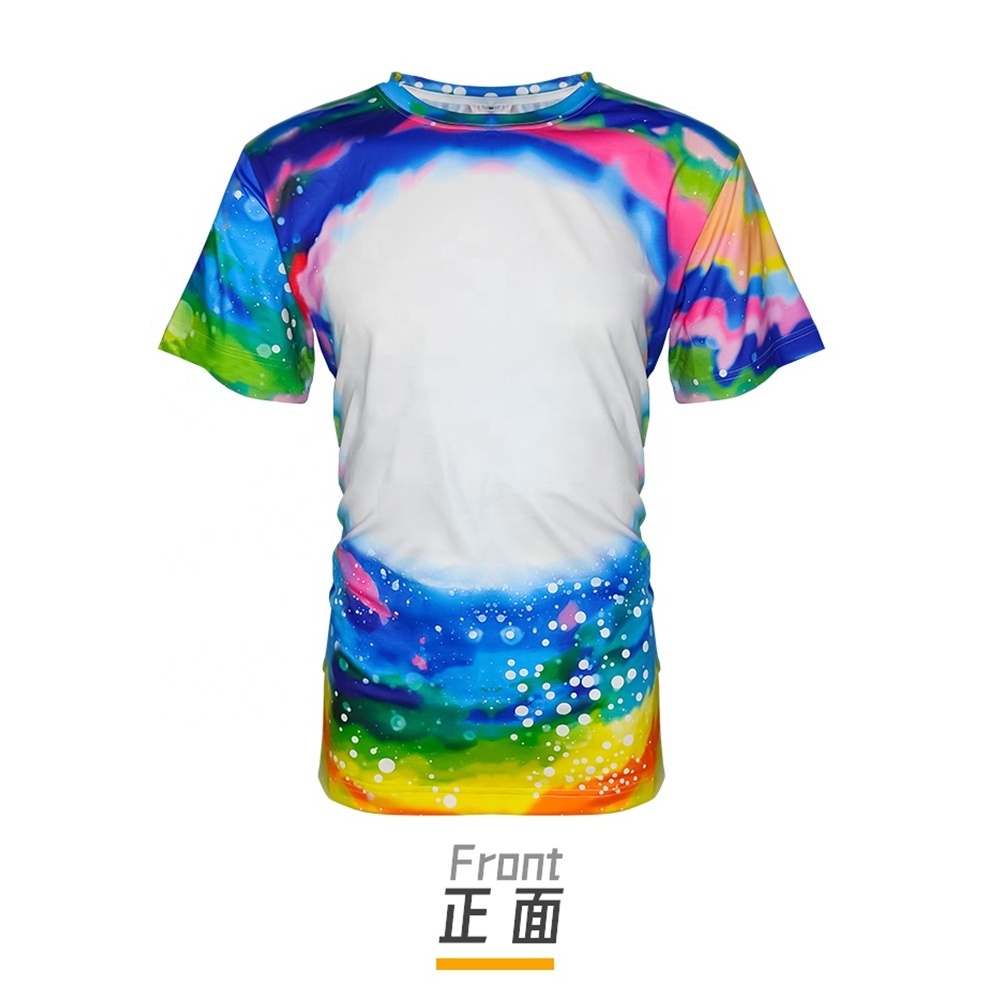 Subbank Wholesale Dry-quick and Breathable Polyester T-shirts Sublimation Oversized US Tie dye Bleached T shirt