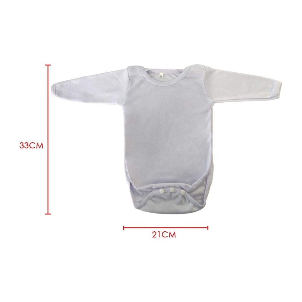 Subbank Unisex Baby Wear Wholesalers Custom Print Long Sleeves White Polyester Sublimation For Baby Onesie