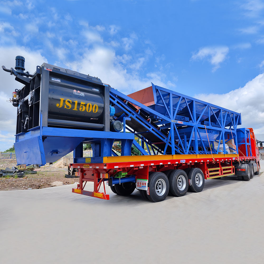 Efficient Small Portable Forced Cement Concrete Batching Plant Ready Mix 90 m3 Concrete Mixer With Twin shafts