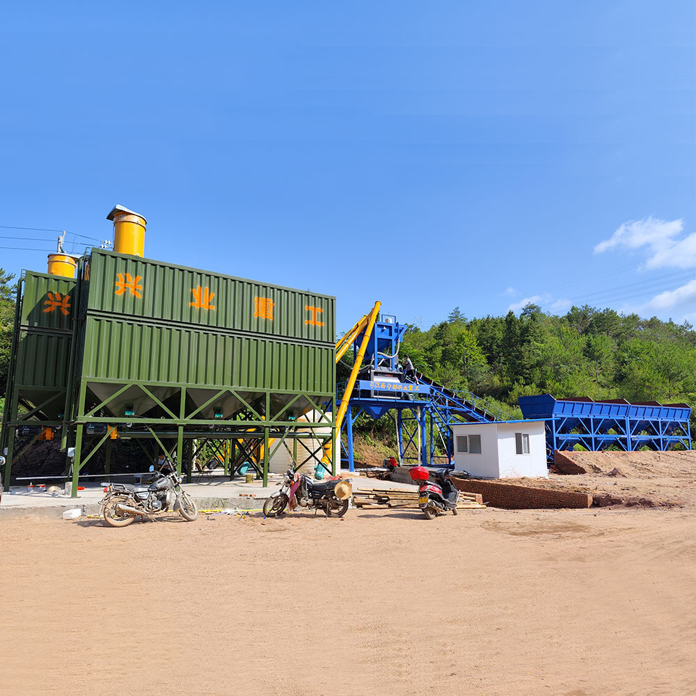 Efficient Small Portable Forced Cement Concrete Batching Plant Ready Mix 90 m3 Concrete Mixer With Twin shafts