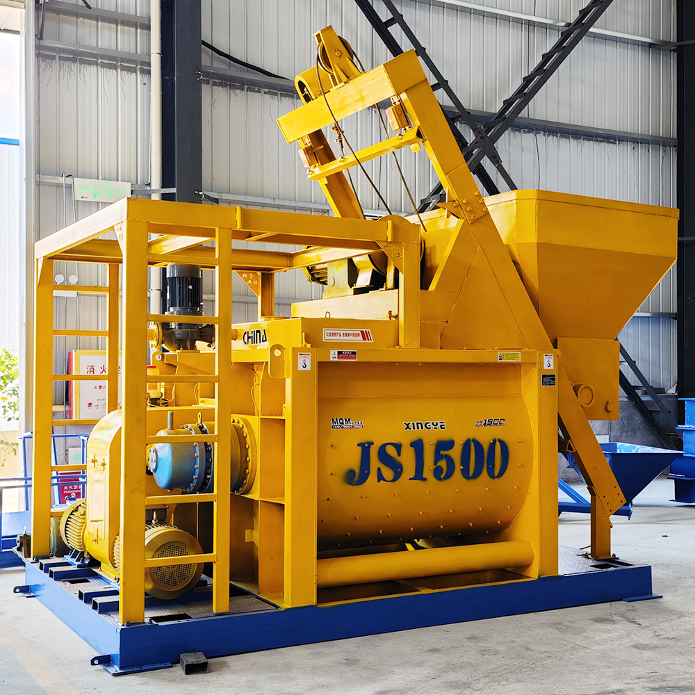 JS1500 Forced Double Shaft Cement Mixing Plant Host Concrete Mixer Host Machine for Building Site