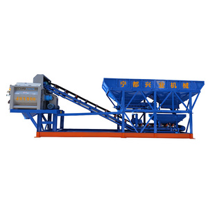 Highly Efficient Forced Concrete Mixer Small Mobile 60 m3 Concrete Batching Plant with Two Aggregates Hoppers