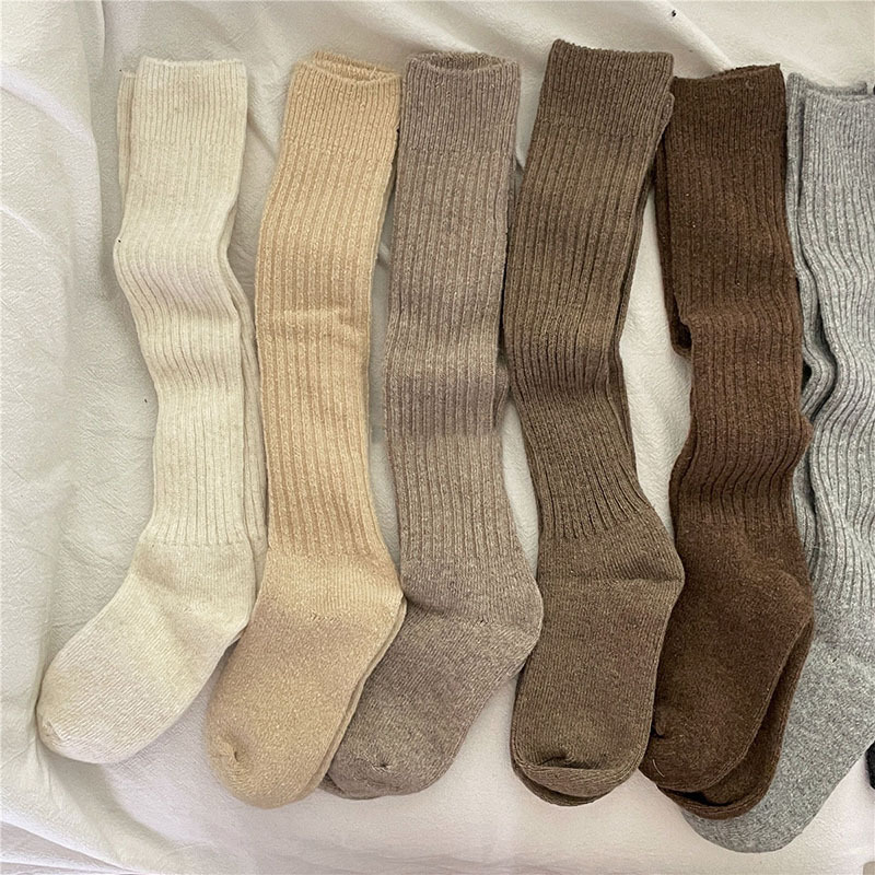 Wholesale winter thick thermal fiber womens Scrunch wool socks men cashmere Knee High Slouch socks