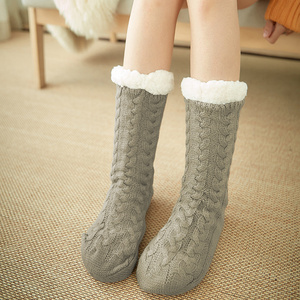 Women Autumn Winter Adult Warm Fleece Tube Snow Thickening Fashion Solid Color Floor Socks