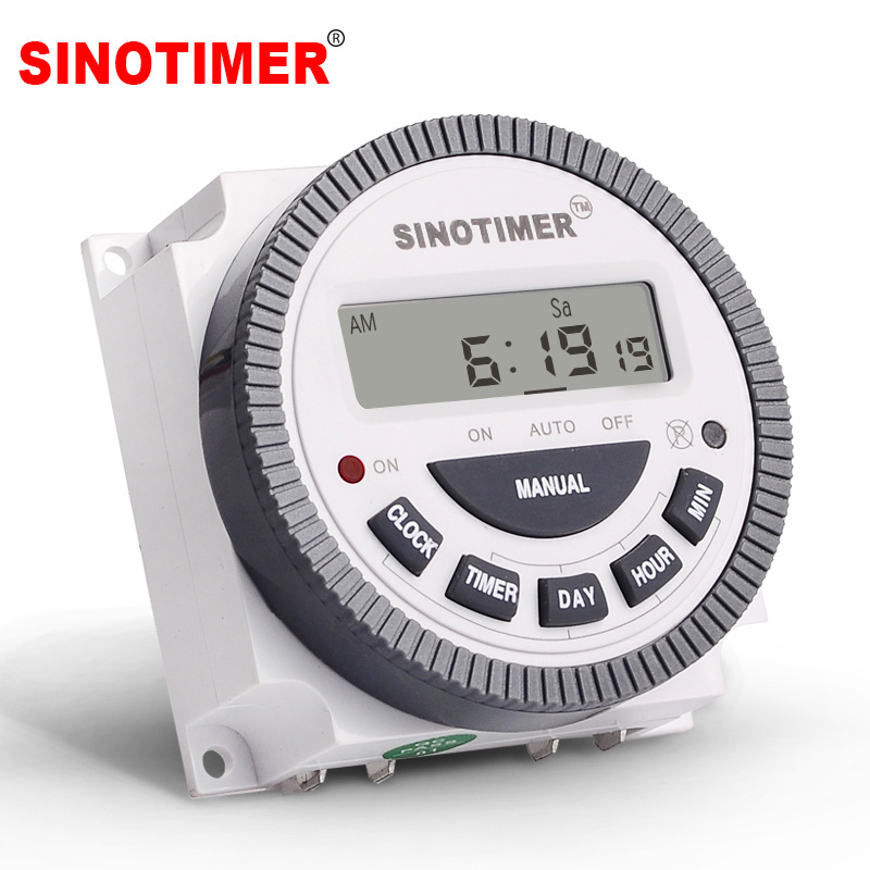 230Vac Heavy Load 30A 7 Days Weekly Programmable Digital Timer Switch Output 220V Voltage Inside Battery with Dustproof Cover