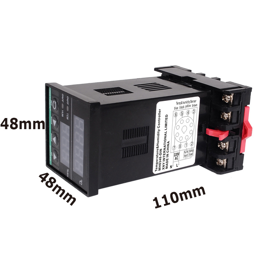 DIN Rail Digital Humidity Controller with 3M Listed Cables and Combined Humidity and Temperature Sensor