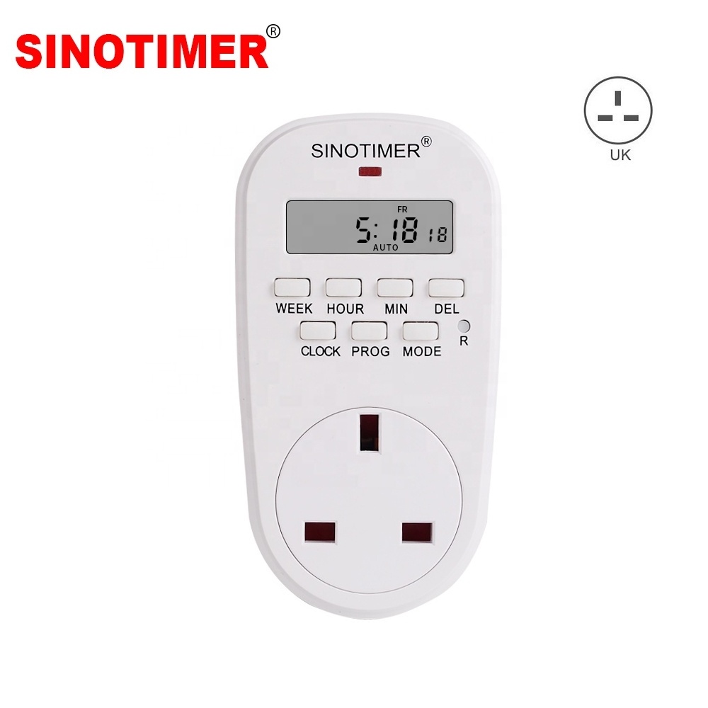 UK Plug Outlet Electric Digital Socket with Timer Socket Timer Plug 220V Time Control 7 Days Programmable Timer Switch Countdown