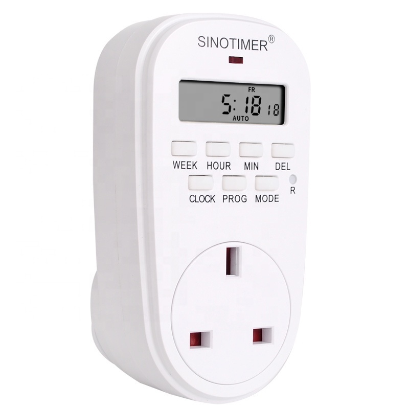 UK Plug Outlet Electric Digital Socket with Timer Socket Timer Plug 220V Time Control 7 Days Programmable Timer Switch Countdown