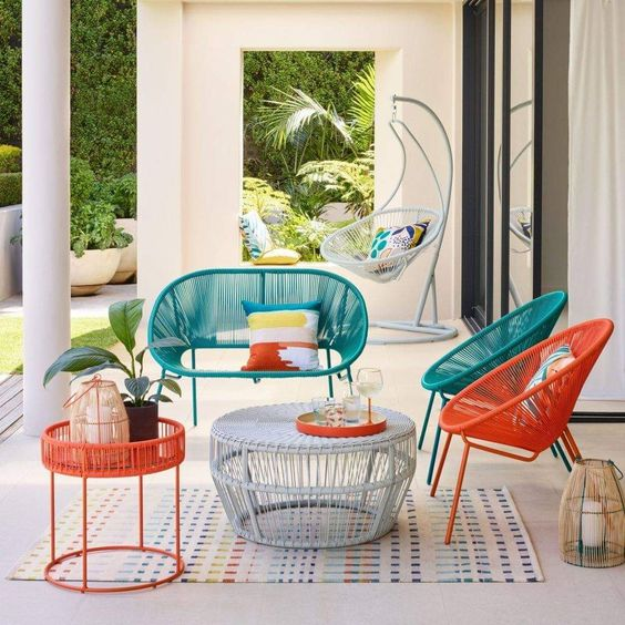 Leisure style patio chair used antique cane rattan patio furniture acapulco chair rattan egg chair outdoor restaurant furniture