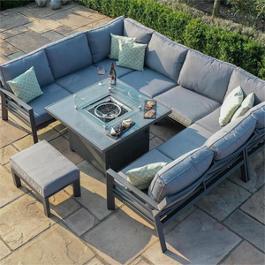 XY Best Waterproof Modern Aluminum Outdoor Sofa Garden Furniture Sectional Set with Fire Pit Patio Furniture Set