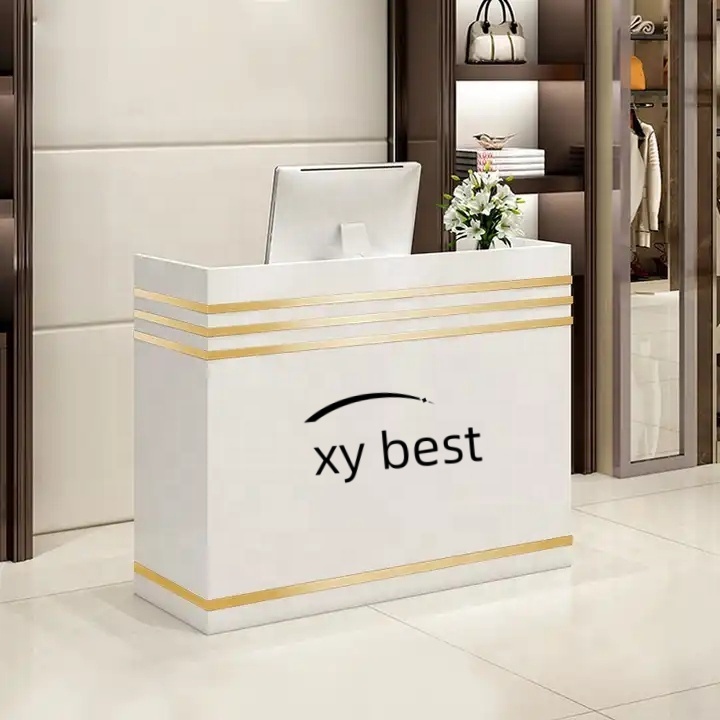 XY Best Small Wood Front Reception Desks with Custom Logo -  Checkout Counter Commercial Furniture