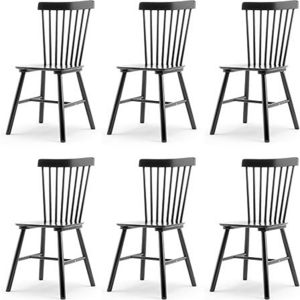 Set of 6 Spindle Back Wood Dining or Kitchen Chairs Wooden Dining Chair Farmhouse Dining Chairs