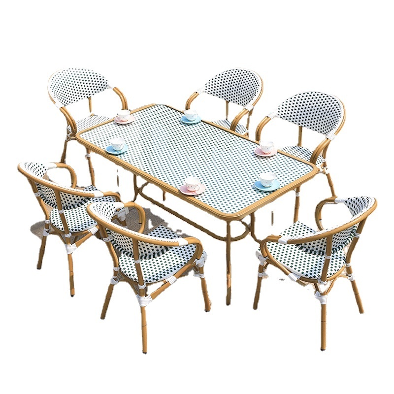 XY Best Outdoor Furniture China Rattan French Bistro Chairs And Table Garden Sets Bamboo Patio Bistro Set Outdoor Furniture