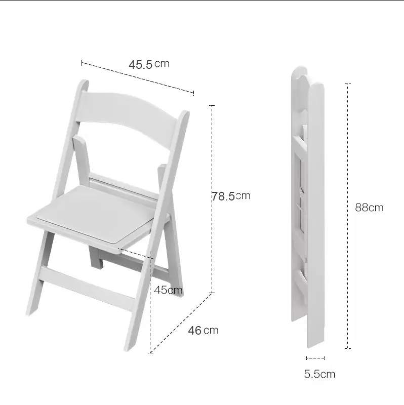 Outdoor Wedding Banquet Hotel Restaurant Dining Garden Furniture Plastic Resin White Folding Wimbledon Event Chairs