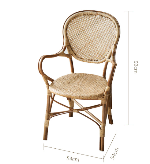 XY Best Beautiful Outdoor Handcraft Rattan Chair for Vietnam Recliner lounge chair Family home rattan armrest dining chair