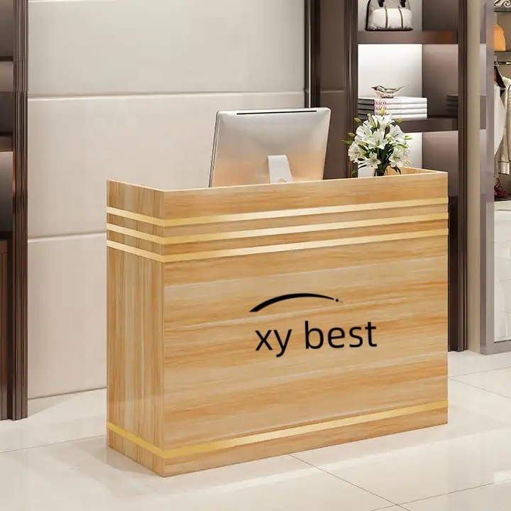 XY Best Small Wood Front Reception Desks with Custom Logo -  Checkout Counter Commercial Furniture