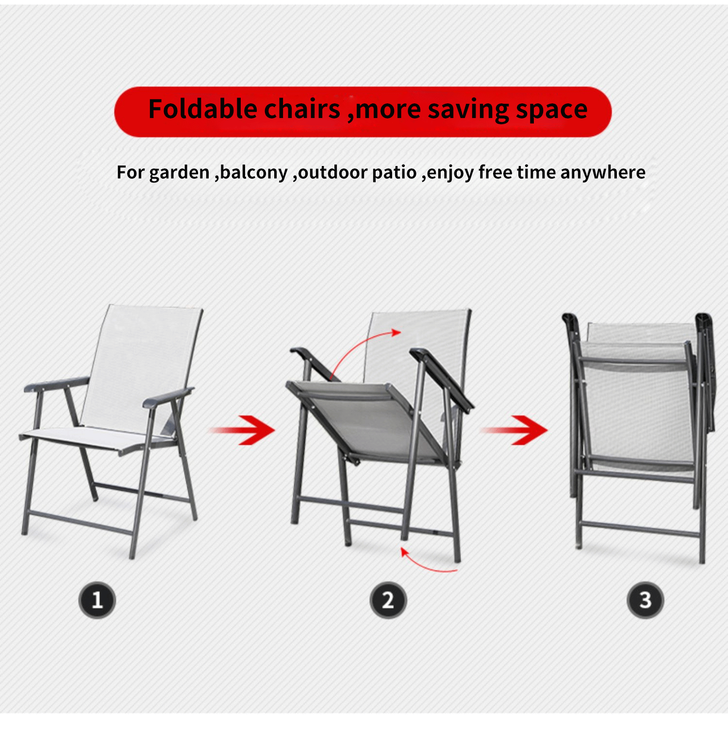 Luxury Foldable Portable Furniture Set for Small Spaces - Modern Outdoor Chairs and Coffee Table Set for Pool and Bar