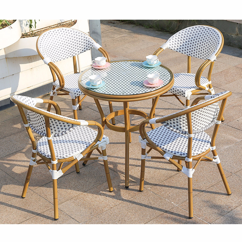 XY Best Outdoor Furniture China Rattan French Bistro Chairs And Table Garden Sets Bamboo Patio Bistro Set Outdoor Furniture