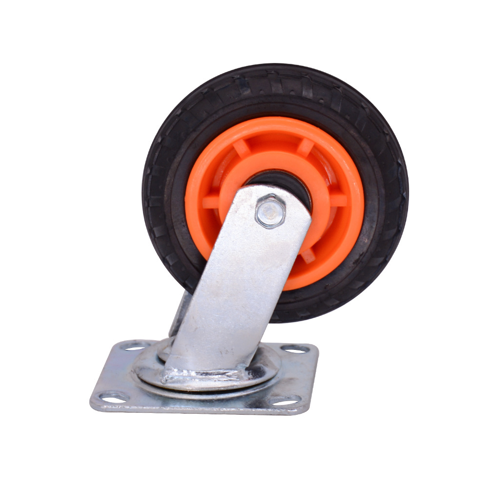 Heavy Duty 125mm Wide Castor Swivel Plastic Rubber Platform Trolley Wheel Customized OEM Support