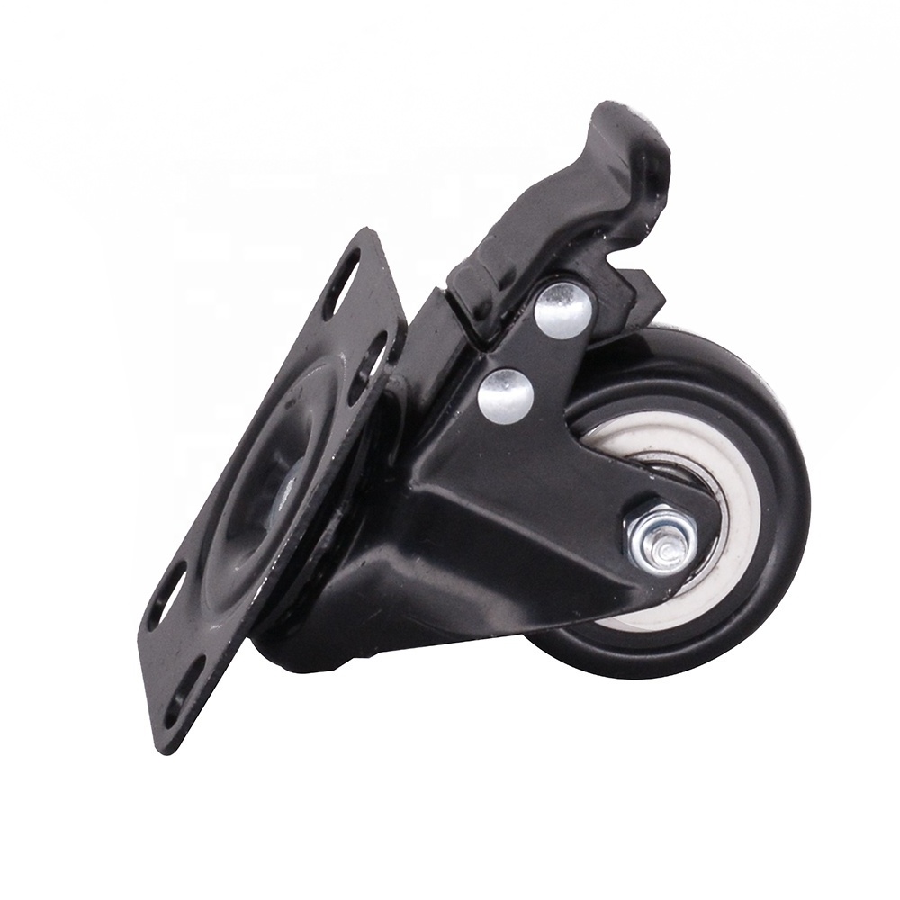 Caster Wheel Shopping Cart 1.5 inch Rotary Wheel Swivel Brake Caster