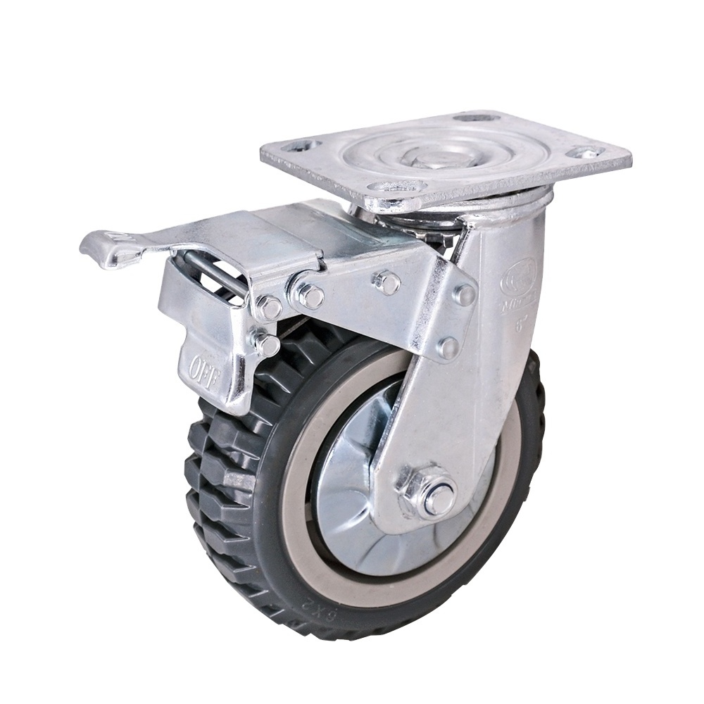 Heavy Duty 4/5/6/8 Inch PVC Swivel Caster Wheel Industrial Castor for Factory Industry Hand Cart Trolley Wheel