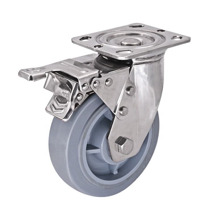 6-Inch Heavy Duty Industrial TPR Caster Wheel Durable Industrial Casters