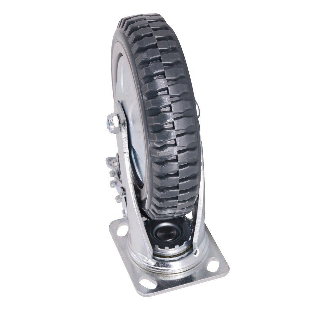 8 Inch PVC Wheel Removable Plate Type Heavy Duty Industrial Caster  with Total Brake