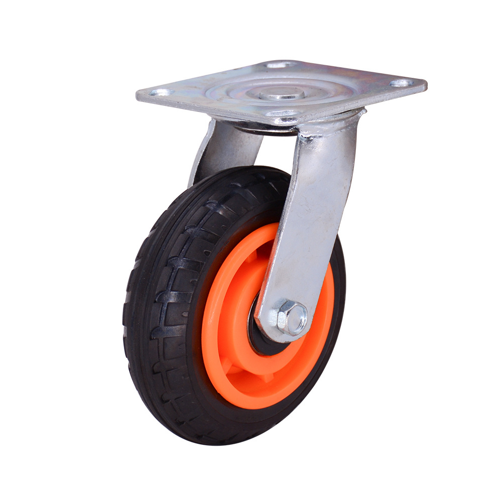 Heavy Duty 125mm Wide Castor Swivel Plastic Rubber Platform Trolley Wheel Customized OEM Support