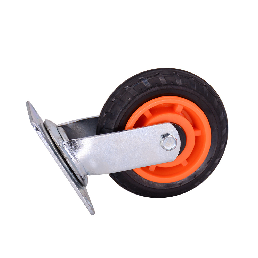 Heavy Duty 125mm Wide Castor Swivel Plastic Rubber Platform Trolley Wheel Customized OEM Support