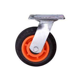 Heavy Duty 125mm Wide Castor Swivel Plastic Rubber Platform Trolley Wheel Customized OEM Support