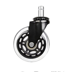 Transparent 3 Inch Polyurethane PU Office Chair Caster Wheels Swivel Rigid Furniture Casters Replacement